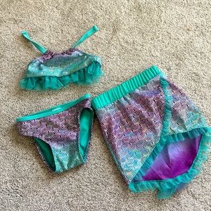 Cat & Jack 3 piece mermaid swimsuit 18 months